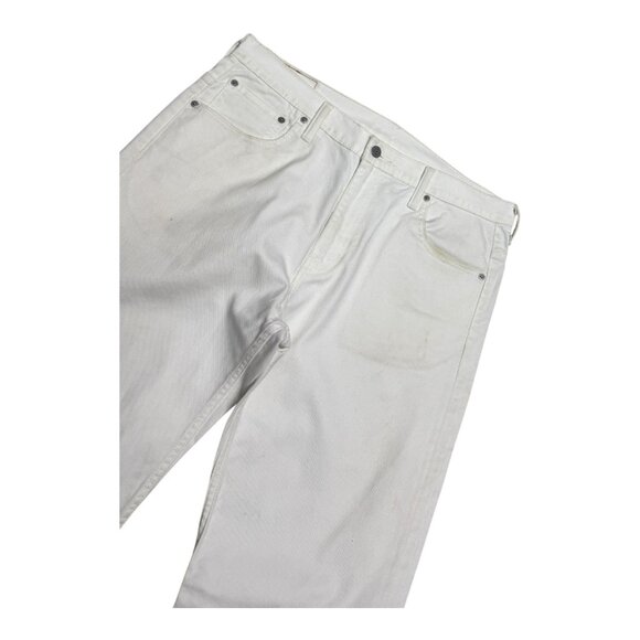 LEVIS 569 White Denim Casual Designer Straight Leg Jeans Mens 34x36 - Picture 4 of 5